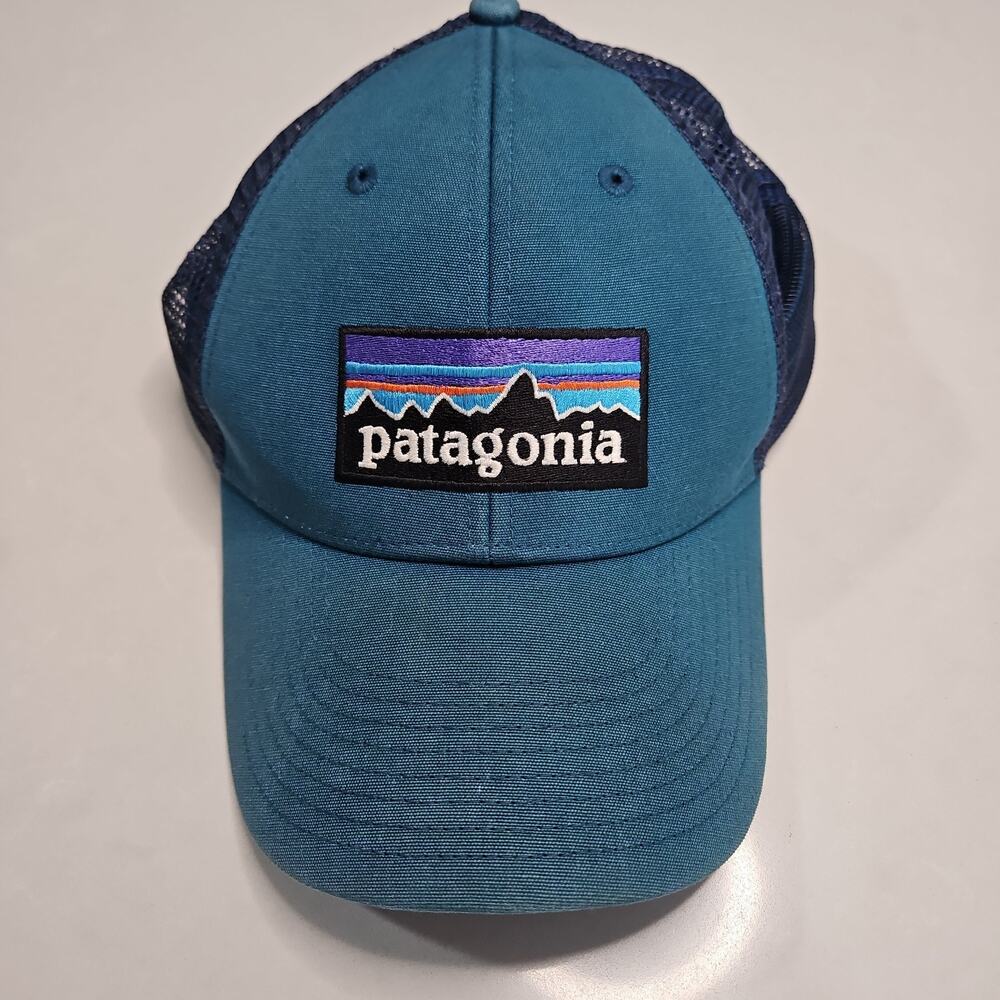 Patagonia Logo Mesh Trucker Baseball Hat SnapBack One Size Teal